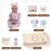 RSG 20 Inch Reborn Baby Doll Toy, Lifelike Soft Cloth Body Doll for Pretend Play, Cute dolls for Girls, Kids Ages 3+