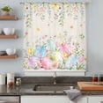 thumbnail image 4 of Easter Eggs Sheer Curtains 72 Inches Long, Spring Daisy Eucalyptus Leaves Rustic Burlap Light Filering Curtains, Breathable Simi Curtain Privacy Drapes for Living Room Bedroom Window Treatment, 4 of 9