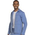 thumbnail image 6 of Dickies Dynamix Medical Scrubs Warm Up Jacket for Men Zip Front DK310, XS, Ciel Blue, 6 of 8