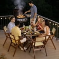 thumbnail image 4 of Bamboo Folding Chairs With Woven Rattan Backrest & Seat Rubber Bamboo Frame | Walnut Color, 4 of 8