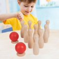 thumbnail image 7 of Outdoor Wood Bowling Set Skittles Toys, Educational Interactive Toys, Bowling Game, for 3 Year Old and Up Kids Floor Sport Gifts, 7 of 7