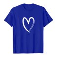 thumbnail image 4 of KHONTS Valentine's Day Sweat Heart T Shirts for Couple Women and Men Crew Neck Short Sleeve T Shirt Fashion Casual Tees Blue XL, 4 of 4