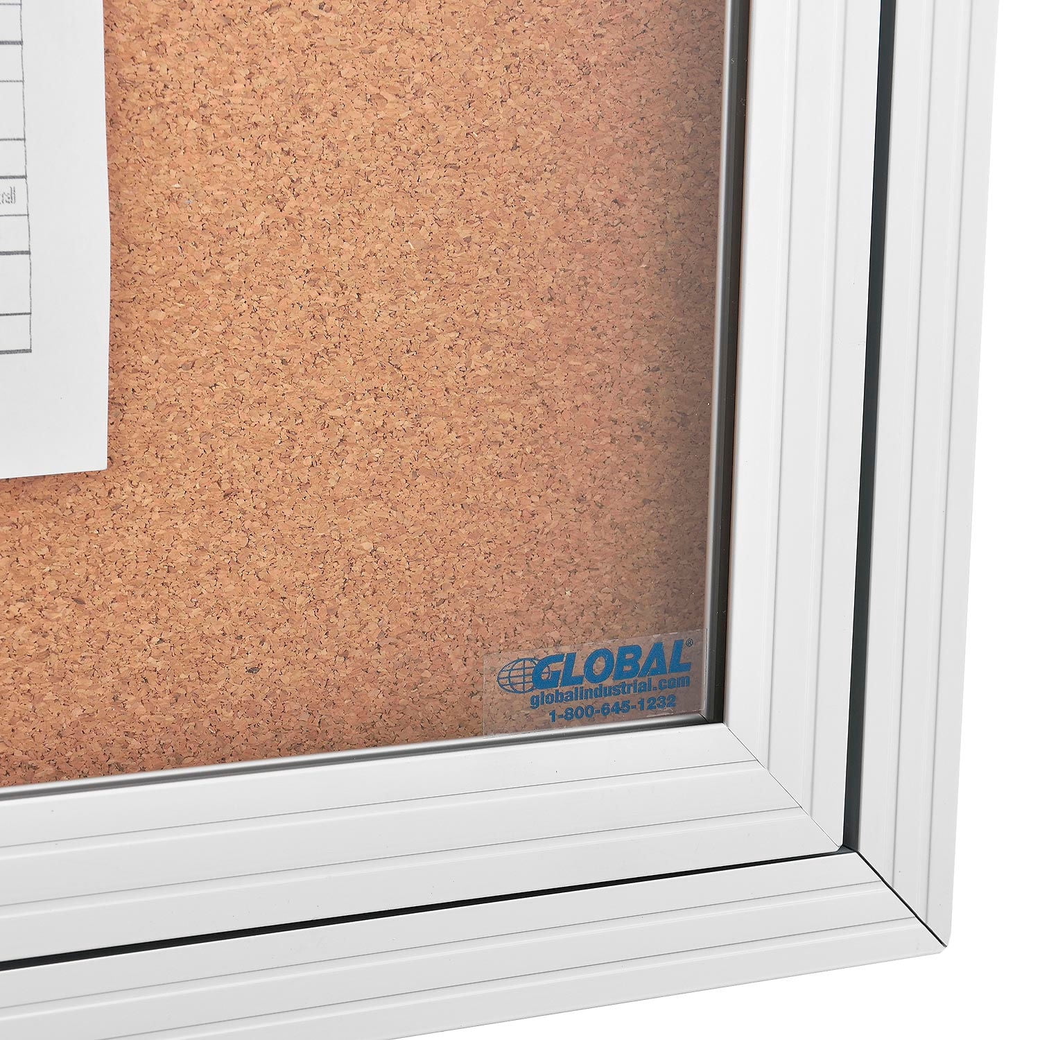 Global Industrial Enclosed Cork Bulletin Board - 24""W x 36""H - 1 Door