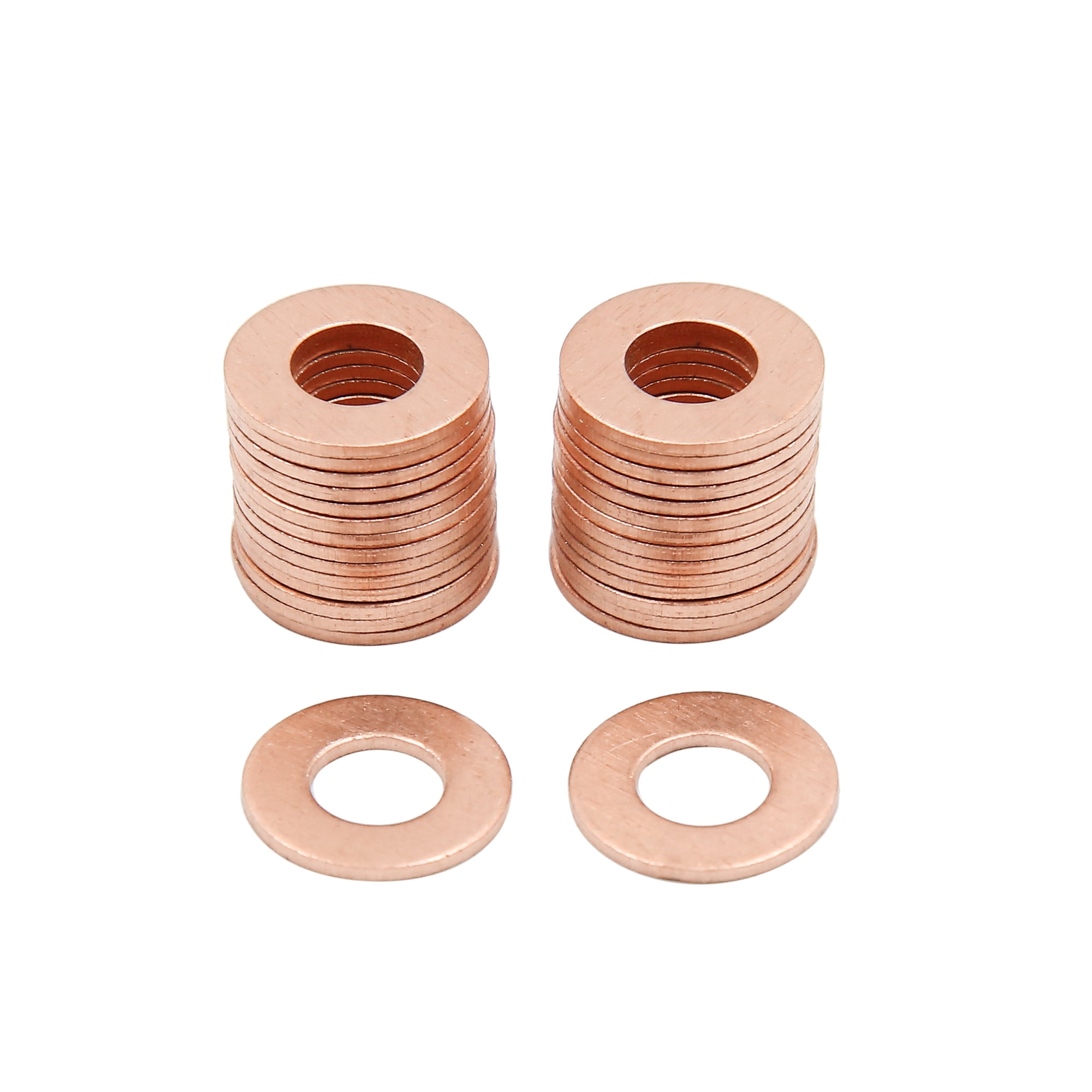 20pcs 7mm Inner Diameter Copper Washers Flat Sealing Gaskets Rings