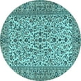 thumbnail image 1 of Ahgly Company Indoor Round Persian Light Blue Traditional Area Rugs, 5' Round, 1 of 4