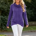 thumbnail image 6 of cocolona Womens Trendy Cowl Neck Hoodies Long Sleeve Tunic Casual Pullover Drawstring Sweatshirts Fall Solid Color Tops, 6 of 6