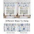 thumbnail image 6 of Navy Blue Coastal Kitchen Curtain Valances for Windows Farmhouse Short Curtains, Nautical Summer Beach Coral Sea Turtle Rod Pocket Valance Curtain for Bedroom Cafe Living Room 60"x14", 6 of 8