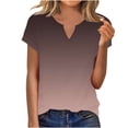 thumbnail image 2 of YHAJDS Womens Summer Tops T Shirts for Women Short Sleeve V Neck All Over Print Spring Tee Shirt, 2 of 5