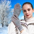 thumbnail image 3 of TISHITA Women Winter Gloves Thermal Forefinger Clamshell Touch Screen Texting Gloves for Gray, 3 of 8