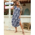 thumbnail image 5 of Zeagoo Long Dresses for Women Casual Summer Maxi Dress Short Sleeve Long Dress with Pockets Curve Hem Long Dress Crew Neck, 5 of 9
