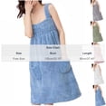thumbnail image 3 of Women's Spaghetti Strap Sleeveless Terry Bath Dress High Absorbent Dual Side Pockets for Bathroom Shower Indoor Lounging Pink Free Size, 3 of 7