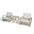 thumbnail image 2 of Ulax Furniture 3 Pieces Patio Aluminum Conversation Set Outdoor Club Chairs Sofa and End Table Set with Wicker Decoration and Cushions, 2 of 9