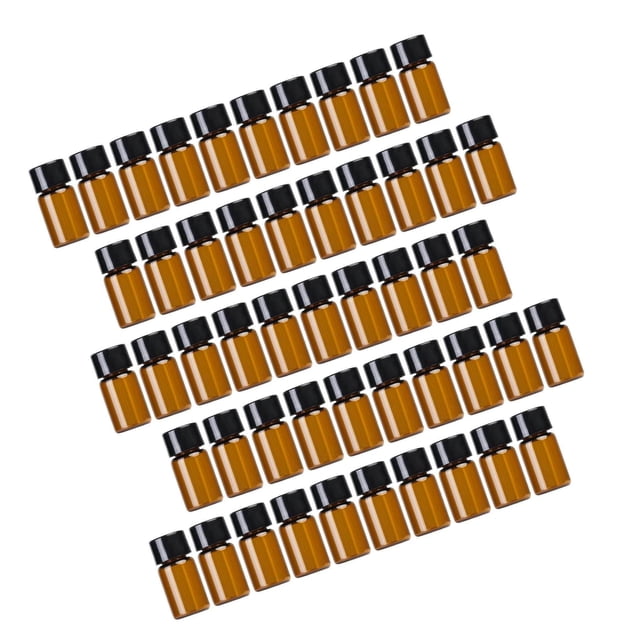 kurtrusly 50x Refillable Glass Bottles Durable Mini for Fragrance Samples 3ml Hole Plug
