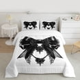 thumbnail image 2 of Feelyou Black Bowknot Teens Twin Comforter Sets, Gothic Romantic Bow Bedding Set, 2-Piece, 2 of 8