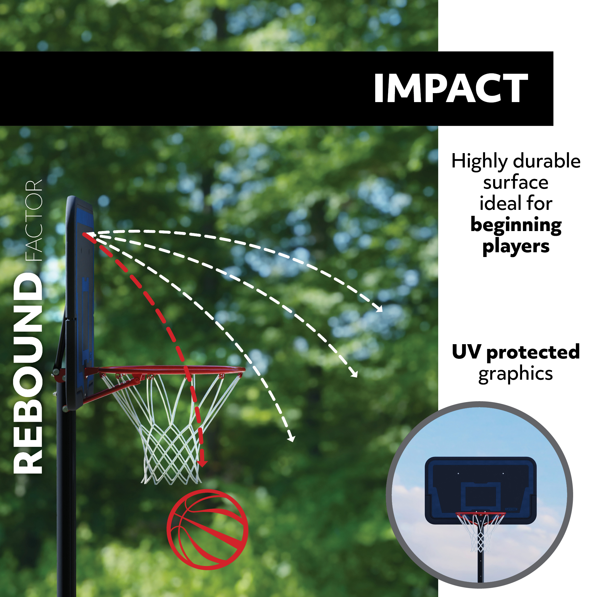 Lifetime Adjustable Portable Basketball Hoop, 44 inch HDPE Plastic Impact® (90759) - image 4 of 17