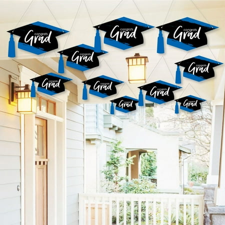hanging grad graduation decorations outdoor yet yard come porch tree pieces royal orange theme bigdotofhappiness wish list walmart displays