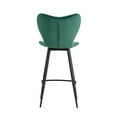thumbnail image 4 of Resenkos Upholstered Velvet Bar Height Barstool Set of 2 with Back and Metal Legs, Modern Counter Height Dining Chair Dark Green, 4 of 8