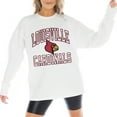 thumbnail image 5 of Women's Gameday Couture White Louisville Cardinals Mind Games Oversized Long Sleeve T-Shirt, 5 of 6