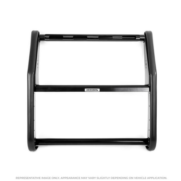 Go Rhino Safety Division Bumper Push Bar 5202-4L51 LR Series; Semi-Gloss; Black; Steel; 3 Inch Diameter; Without Brush Guard; Without Skid Plate; Use with 4 Soundoff Signal nForce Lights