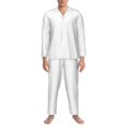 thumbnail image 3 of Balery White Pijama para Hombre de Dos Piezas con Manga Larga, Conjunto de Dormir y Descanso Suave con Bolsillos-Medium, 3 of 7