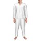 thumbnail image 3 of Balery White Pijama para Hombre de Dos Piezas con Manga Larga, Conjunto de Dormir y Descanso Suave con Bolsillos-Small, 3 of 7