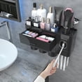 thumbnail image 1 of Toothbrush Holder for Bathroom Cups Toothbrush Holder Wall Mounted with Toothpaste Dispenser Large Capacity Tray Cosmetic Drawer Bathroom Storage & Bathroom Organizer, 1 of 9