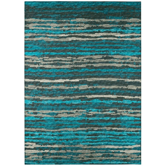 Addison Rugs Indoor/ Outdoor Bravado Abstract Striped Baja Washable Area Rug 10' x 14' - Peacock