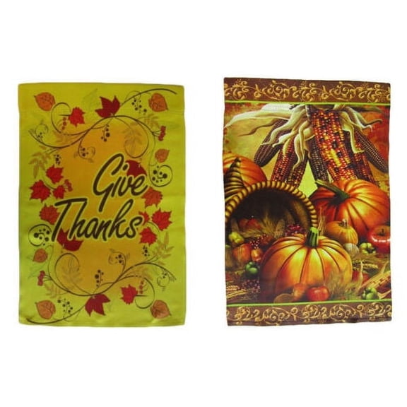 Wholesale Combo 12x18 12"x18" Happy Thanksgiving #1 Vertical Sleeve Flag Garden