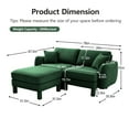 thumbnail image 5 of Newest Boucle Fabric Sectional 2-seater Loveseat Sofa Couch,Distinctive Shell-shaped Armrests,Removable Ottoman,Cylindrical Legs Wrapped,Self-fabric,Green Color, 5 of 17