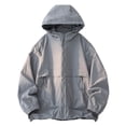 thumbnail image 4 of Raincoat for Men Waterproof with Hood Mens Rain Jacket Windbreaker Jackets Rain Coat Big and Tall Size M-5XL Black, 4 of 5