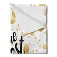 thumbnail image 2 of Grandma Soft Flannel Fleece Throw Blanket, Monochrome Words with Beige Dots and Swirls Background Cherishing Elderly, Cozy Plush for Indoor and Outdoor Use, 50" x 60", Beige Black White, by Ambesonne, 2 of 5
