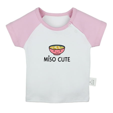 

Miso Cute Novelty T shirt For Baby Newborn Babies T-shirts Infant Tops 0-24M Kids Graphic Tees Clothing (Short Pink Raglan T-shirt 0-6 Months)