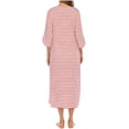 thumbnail image 7 of Ndbuld Summer Dresses for Women Women's Home Clothes Comfortable And Casual Loose Sleepwear Quarter Sleeve Plus Size Striped Dress,Pink,2XL, 7 of 7