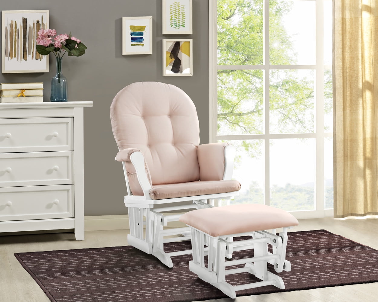 Nursing Chair Glider Rocker Ottoman Baby Furniture Rocking Seat