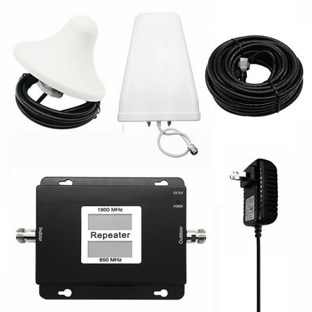 CDMA-PCS 850-1900MHz 2G/4G Dual Band Dual LCD Display Mobile Phone Signal Booster Cell Phone Signal Repeater Signal Amplifier Set