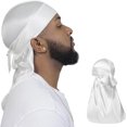 thumbnail image 1 of xianlin-2PCS Elastic Silky durag for Men 360 Waves, Do Rag, Elastic durag, Long-Tail Du-RAG, 1 of 4