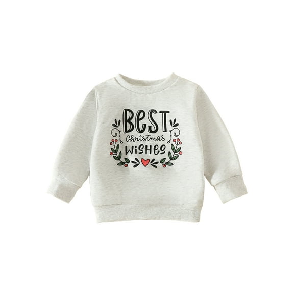 Bagilaanoe Toddler Baby Girl Boy Casual Sweatshirt Long Sleeve Letter Print Pullover 6M 12M 18M 24M 3T Kids Fall Loose Tee Tops