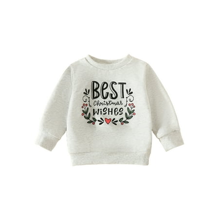 

Toddler Girls Boys Sweatshirts Baby Clothes Letter Print Pullovers