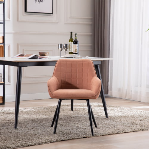Upholstered Dining Chairs Modern, Metal Leg Dining Room Chairs