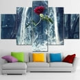 thumbnail image 2 of TISHIRON 5PCS Framed Canvas Wall Art Set,60"x40" Everlasting Red Rose Canvas Art Decor, 2 of 7