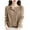 01_Khaki, variant on Autumn Winter Loose Fit Open Front Cardigan Sweater Round Neck Knit Jacket Korean Style Outerwear for Women 02_Blue,L
