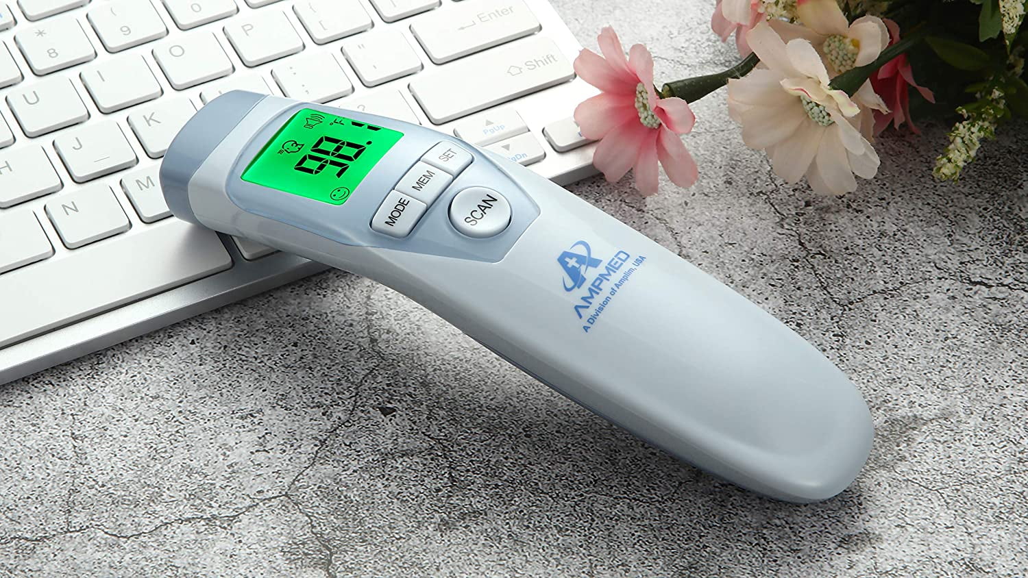 Hospital Medical Grade No Touch Fever Temperature Thermometer Amplim Non-Contact Touchless Infrared Digital Forehead Thermometer for Adults and Baby