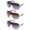 Black, Brown & Silver Smoke, variant on 3 Packs Oversized Large One Piece Lens Metal Aviator Rhinestone Frame Fashion Sunglasses for Women