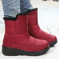thumbnail image 2 of Winter Snow Boots for Women Seniors Waterproof Platform Wedges Fleece Lined Mid Calf Work Booties Cold Weather, 2 of 5