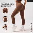 thumbnail image 4 of WAYUTE Yoga Pants Women High Waisted Seamless Solid Color Push up with Comfort Stretchy Fit Sports Running M, 4 of 7
