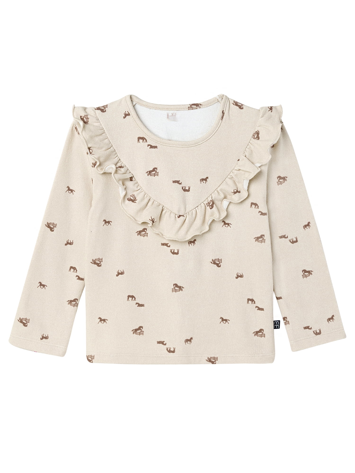 Modern Moments by Gerber Toddler Girl Ruffle Long Sleeve Top, Sizes 12M-5T