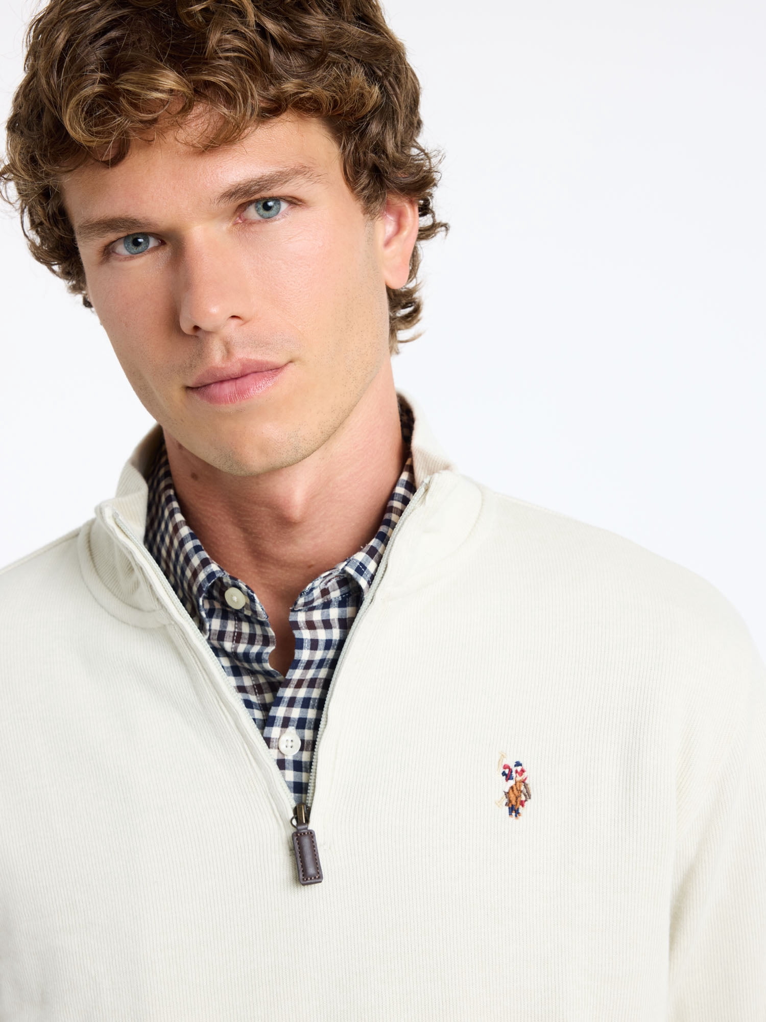 U.S. Polo Assn. Men's Quarter Zip Flatback