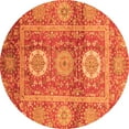thumbnail image 1 of Ahgly Company Indoor Round Abstract Orange Modern Area Rugs, 4' Round, 1 of 4