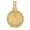 Solid 14k Yellow Gold Screw Top 1/10 oz Mounted American Eagle Coin Bezel - 32mm x 21mm