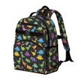 thumbnail image 2 of Black Colorful Dinosaur Pattern Cute School Backpack Bag for School with Padded Back and Adjustable Shoulder Straps 15.25"x11.5"x5.25", 2 of 5